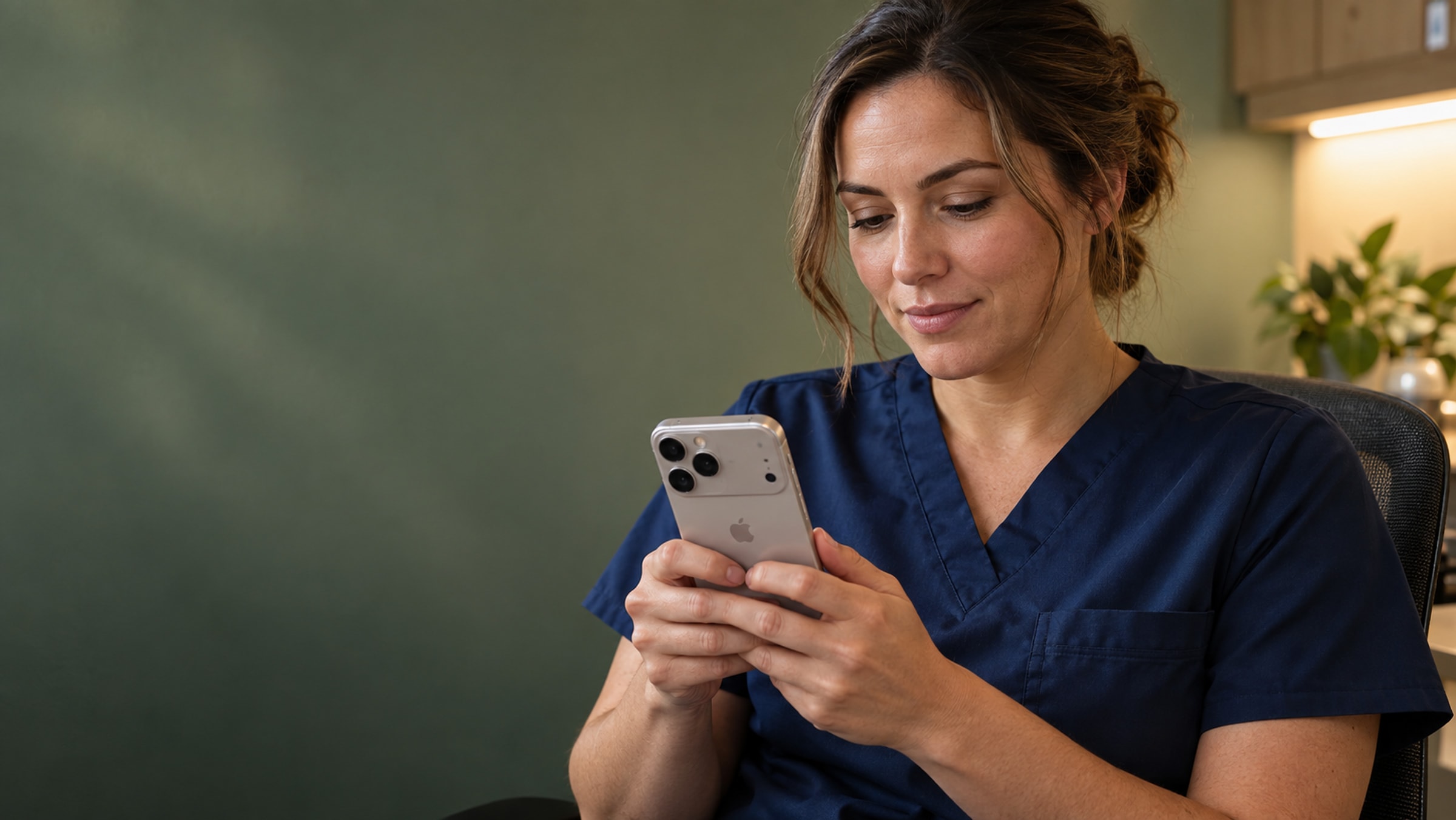 A nursing educator recording a short video for her followers